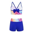thumbnail image 2 of CHICTRY Girls Two Piece Swimwear Tankini Set Crop Tops with Shorts Swimsuit Royal Blue 4, 2 of 7