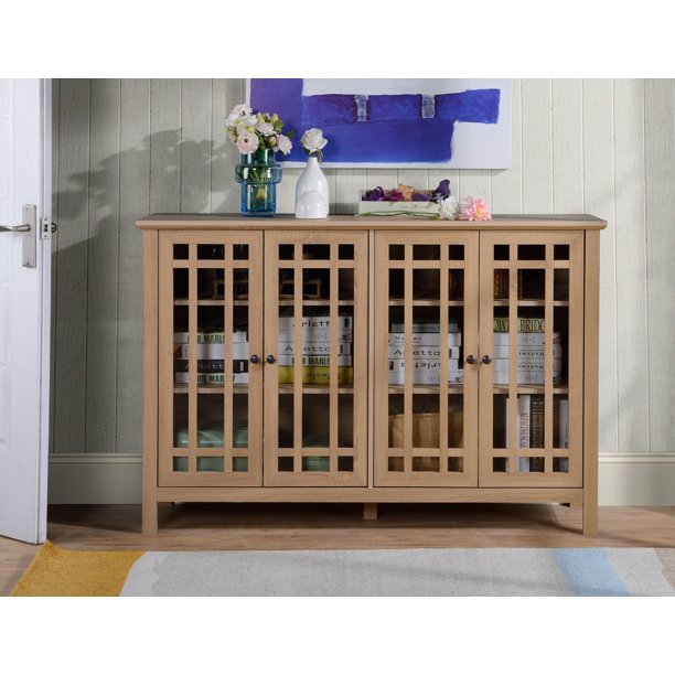 Light Oak Finish 4 Door Accent