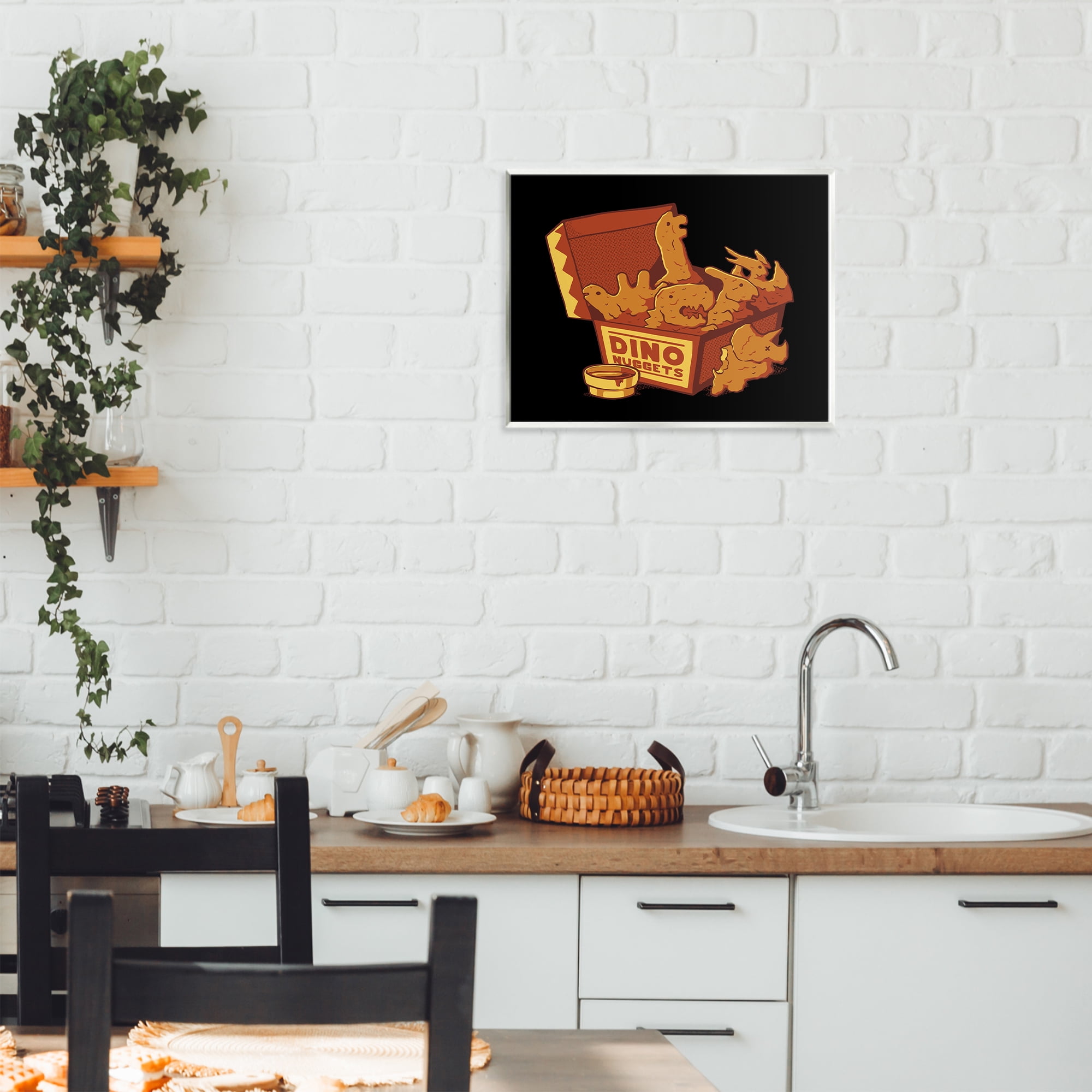Stupell Industries Dino Nuggets with Sauce Wall Plaque Art, design by Tobe Fonseca