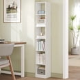 thumbnail image 6 of Hzuaneri 6-Tier Bookcase, Narrow Bookshelf, Tall Skinny Display Bookcase with Cube Storage, Adjustable Shelves for Living Room, Office, Study, Bedroom, White, 9.4 x 11.8 x 72.5 inch, 6 of 10