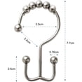 thumbnail image 2 of Set of 12 Shower Curtain Hooks, Shower Curtain Rings, Double Glides, Shower Hooks, Rings for Bathroom, 2 of 5