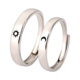 thumbnail image 2 of Openpig Sun and Moon Promise Rings for Her Couples Wedding Band Jewelry Engagement Matching Open Rings for Women, 2 of 9