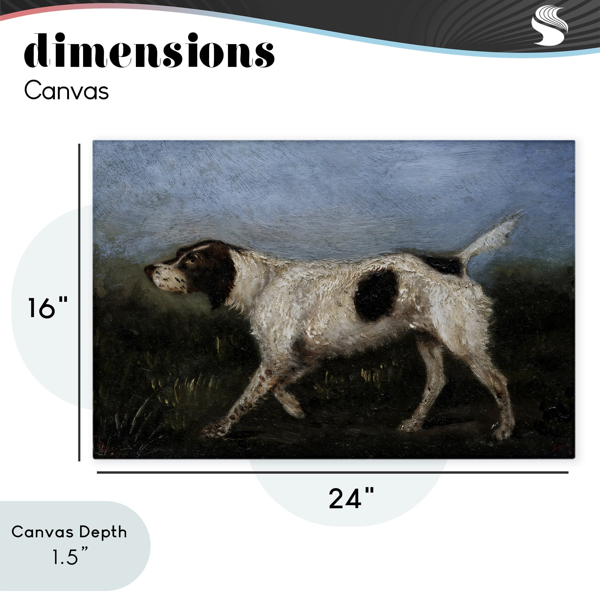Stupell Industries Alert Hunting Dog in Field Canvas Wall Art, design by Arlington Prints