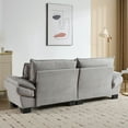thumbnail image 6 of SEENYOO 84.00" Lounge Sofa, Living Room Sofas; Corduroy Sleeper Loveseat with Pillows, Upholstered Deep Seat Sofa for Multi-Space Use, Light Grey., 6 of 15