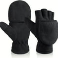 thumbnail image 2 of Winter Gloves - Half-finger flip-top warm gloves, made with thick fabric, suitable for outdoor leisure activities, fishing, painting, and photography., 2 of 7