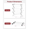 thumbnail image 6 of Sakugi Clothes Drying Rack, Foldable Metal Laundry Dryer for Outdoor, Balcony & Laundry Room Organization, White, 29.2" x 11.2" x 37.0", 6 of 9