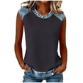 thumbnail image 2 of LVHAOGJOB Débardeur d'Été pour Femmes Col Rond Hauts Coton Sans Manches Chandail Chemises Unies, 2 of 7
