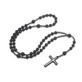 thumbnail image 3 of Rosary Black Bead Necklace, Saint Benedict, Catholic Rosary Beads, Metal Cross, Christian Gift, 3 of 5