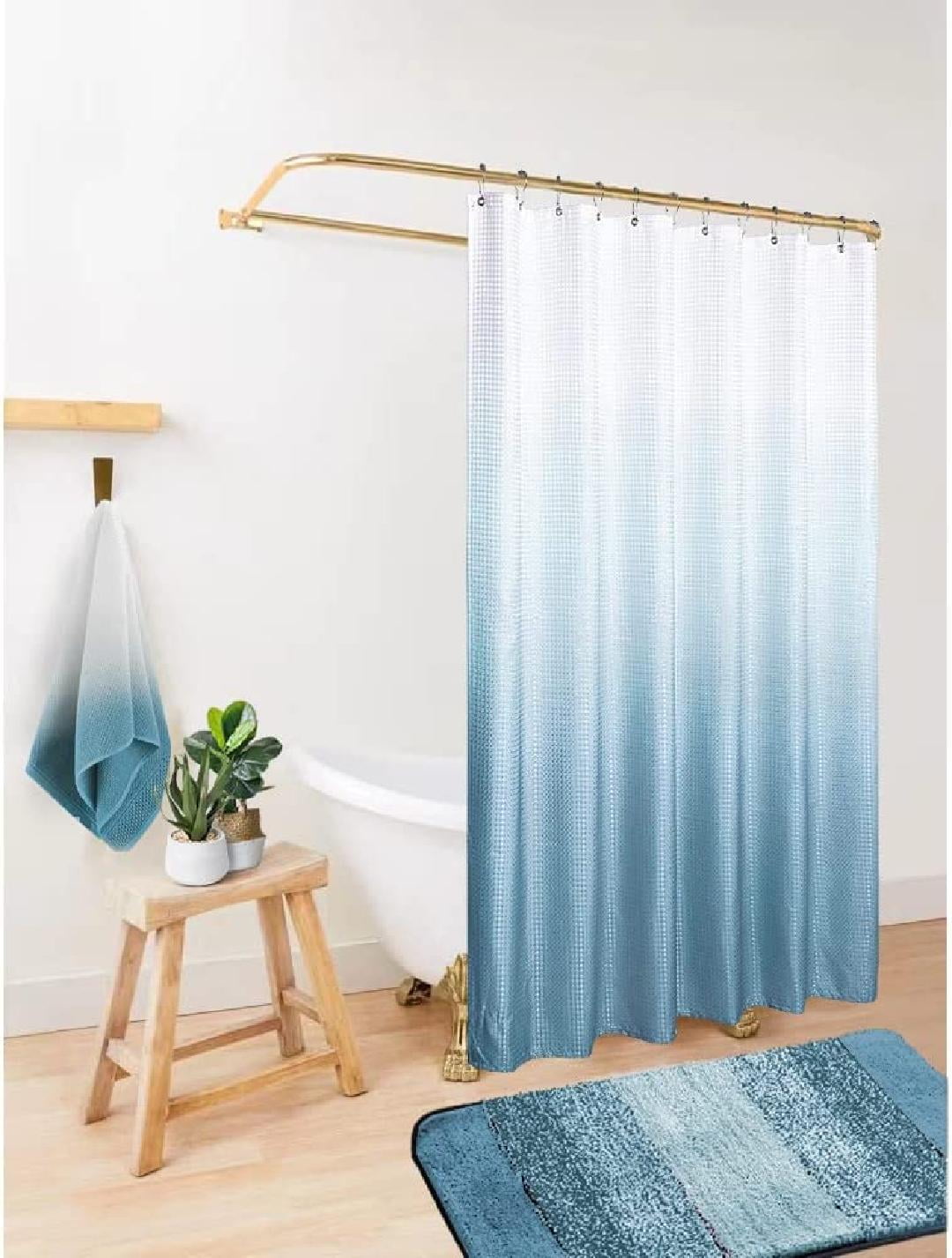 Smoke Blue Shower Curtain,Soothing Grey/Gray ish Light Blue Shower Curtains for Bathroom,No Need