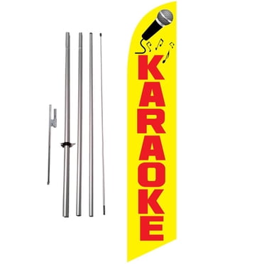 Auto Repair Red & Blue Windless Banner Flag & Pole Kit | Flags Importer | 15ft Advertising Swooper Flag Kit