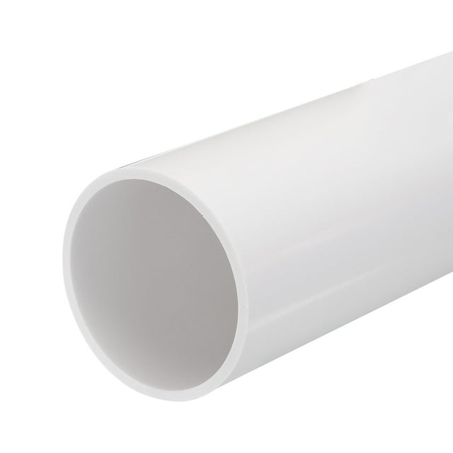 Unique Bargains PVC Rigid Round Pipe 57mm ID 63mm OD 20cm/8' Length White High Impact for Water Pipe, Crafts, Cable Sleeves