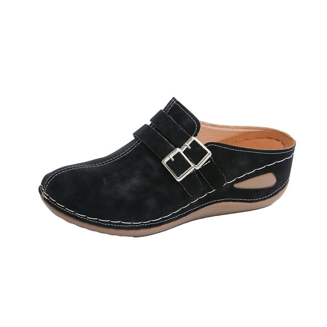 Pantoufles pour Femmes Pantoufles Cool pour Femmes Style Détente, Couleur Unie, Polyvalentes, Talon en Pente, Grand Baotou Pantoufles Confortables Femmes