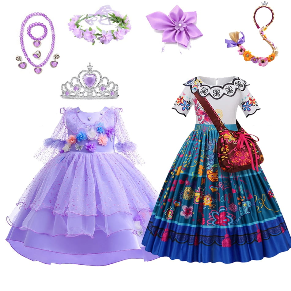 Disney Encanto Isabella filles Costume princesse robe ensemble charme fille  Cosplay Mirabel carnaval fête d'anniversaire Halloween vêtements 