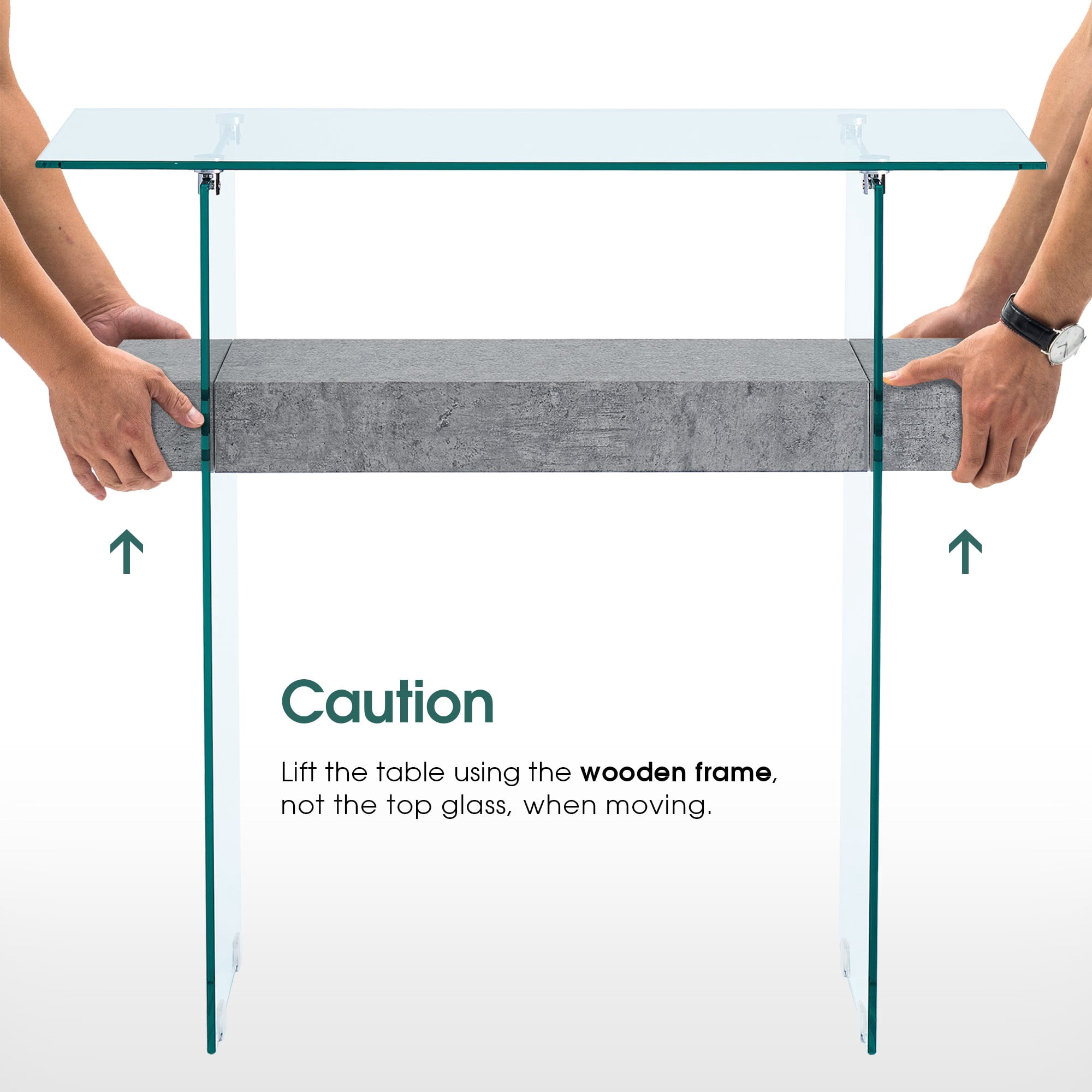 ivinta Narrow Glass Console Table with Storage Modern Sofa Table Entryway Table Glass Writing Desk Small Computer Desk TV Table Buffet Table Modern Accent Table for Small Space