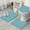 Blue Cartoon Unicorn-3, variant on Blue Cartoon Unicorn Rainbow Heart Butterfly Crown Bathroom Rugs Sets 3 Piece,Toilet Cover Set,Absorbent Non Slip Bathroom Mats Sets with U-Shaped Contour Rug Toilet Rug Set