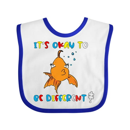 

Inktastic Autism Awareness It s Okay to Be Different! Silly Fish Gift Baby Boy or Baby Girl Bib