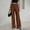 Brown, variant on Women's Satin Pants Dressy High Waisted Wide Leg Palazzo Pants Casual Silky Satin Trousers Business Work Outfits M