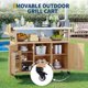 thumbnail image 5 of Garvee carrito para asador con cubierta de acero inoxidable, gabinete de almacenamiento, portaespecias, toallero y ruedas, ideal para BBQ y cocina exterior, 5 of 7