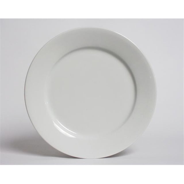 Tuxton China ALA-094 Alaska 9.5 in. Rolled Edge Plate - Porcelain White - 2 Dozen