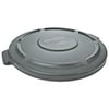Rubbermaid Commercial FG265400GRAY BRUTE 26.75 in. Self-Draining Flat Top Lids for 55-Gallon Round Containers - Gray