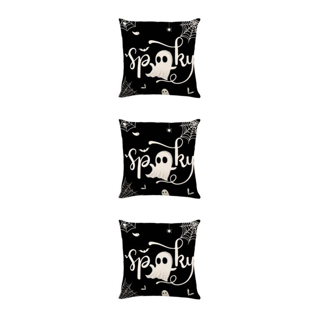 maskred Housse de Coussin Souple et Durable pour Halloween Effrayant Résistant aux Rides et Facile d'Entretien Polyester Halloween Housse de Coussin JYM328-2 3Set