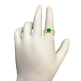 thumbnail image 3 of AoneJewelry 0.85 Carat 6MM Round Created Emerald and Diamond Ring In 10K Solid Rose, White & Yellow Gold, 3 of 5