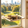 thumbnail image 5 of XIBUFE 2026 New 13.78"X21.65" Cat Window Bed Foldable Cat Window Hammocks Cat Window Perch for Sill Pets Kitty Window Shelves Beds Cat Hammocks Khaki, 5 of 7