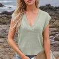 thumbnail image 2 of AherBiu Summer Vests for Women Deep V Neck Sweater Tops Sleeveless Knitted Casual Loose Pullover Tank Tops, 2 of 3