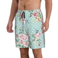 thumbnail image 2 of Kdxio Vintage Floral Pattern Mens Casual Shorts - Drawstring Summer Beach Sports Shorts for Men, 2 of 9