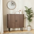 thumbnail image 3 of VEANERWOOD Sideboard Buffet Cabinet 31” Rustic Storage Cabinet with 2 Sliding Tambour Doors for Kitchen, Living Room, Hallway, Entryway, 3 of 12