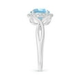 thumbnail image 3 of Angara Natural 1.6 Ct. Aquamarine with Diamond Halo Ring in 14K White Gold for Women (Ring Size: 3), 3 of 10