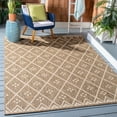 thumbnail image 2 of SAFAVIEH Courtyard Neville Geometric Trellis Indoor/Outdoor Area Rug, 6'7" x 9'6", Brown/Light Beige, 2 of 8