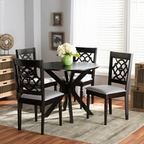 Baxton Studio Sadie Modern and Contemporary Grey Fabric Upholstered and Dark Brown Finished Wood 5-Piece Dining Set