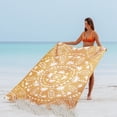 thumbnail image 2 of 78''×86'' Large Sandproof Beach Blanket for 1-4 Adults, Waterproof Foldable Picnic Blankets With 4 Stakes & 4 Corner Pockets, Polyester Lightweight Boho Outdoor Travel Mat for Camping, Hiking, 2 of 7