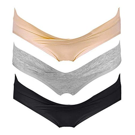 

Intimate Portal Maternity Panties Cotton Postpartum Underwear Womens Pregnancy Bikinis Under the Bump 3-Pk Basics M