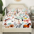 thumbnail image 3 of Western Horse King Sheet Set,Mushroom Floral Sheets Cartoon Animal Bed Sheets Set,Watercolor Flowers Leaves Bedding Set Kawaii Room Decor, 3 of 5