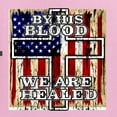 thumbnail image 2 of By His Blood We Are Healed Inspirational/Christian Womens Graphic T-Shirt, Light Pink, Medium, 2 of 5