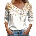 thumbnail image 2 of Blmnix Cuffed Women’S Shirts Botanical Cute Graphic Tees for Women V-Neck Long Sleeve Tees, 2 of 5