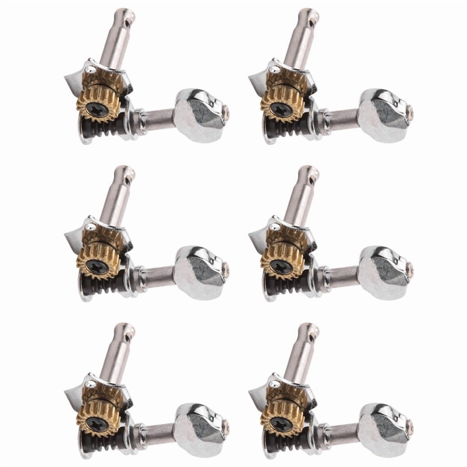 12L12R 24Pcs 1:18 Guitar String Tuning Pegs Tuner Machine Heads Knobs Tuning Keys for Acoustic or Electric Guitar Silver