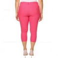 thumbnail image 6 of Couver Women's Ultra Stretch 5 Pocket Capri Jeggings Pull-On Denim Look Pants, Fuchsia, 3X-Large, 1 Pair, 6 of 9
