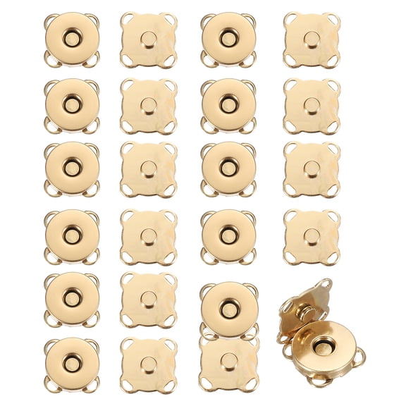 Uxcell 12 Sets Magnetic Snap Buttons, 14 mm Plum Blossom Sewing on Snaps Closures, Clasp Buttons Fasteners for Sewing Leather Purse Clothes DIY Craft, Rose Gold