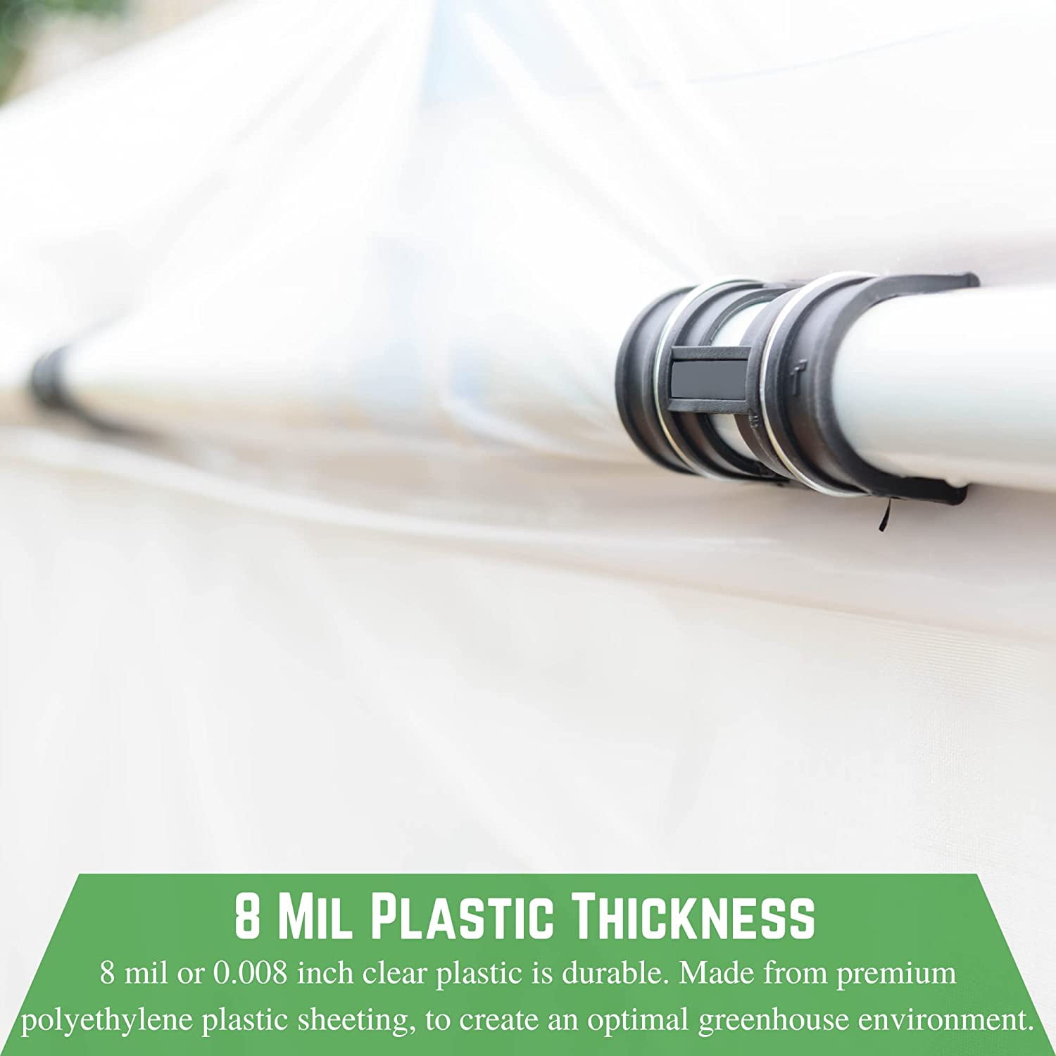 Farm Plastic Supply - Clear Greenhouse Plastic Sheeting - Ultra Durable - 8 mil - (50' x 60') - 4 Year UV Resistant Polyethylene Greenhouse Film for Gardening, Farming, Agriculture