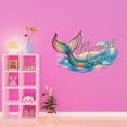 thumbnail image 3 of Mermaid Squad Cute Sparkling Colorful Mermaid Tail Girly Wall Art Sticker Designs Vinyl Stickers For Home House Walls Rooms Windows Bedroom Decoration Size (12x12 inch), 3 of 3