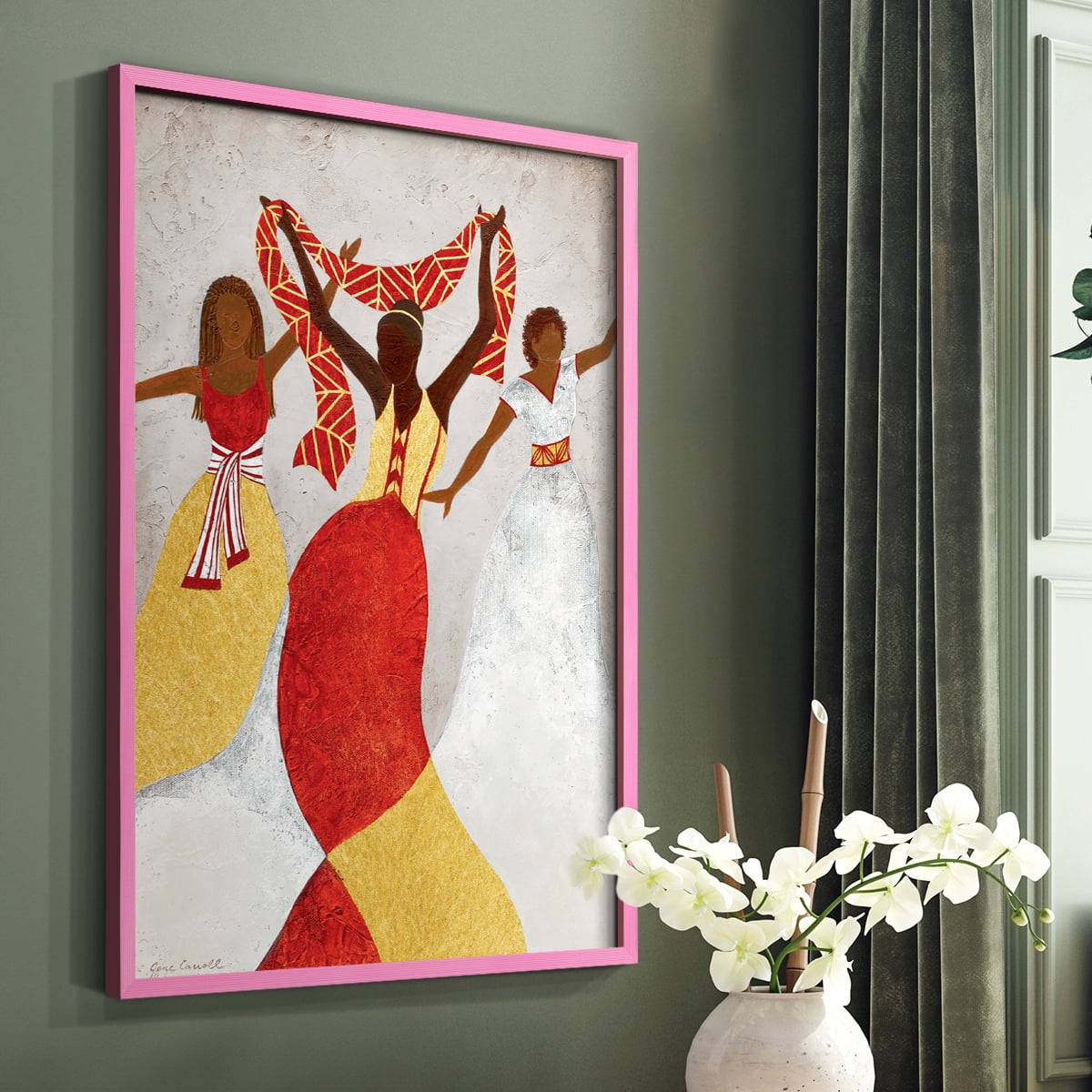 Golden Rhythm in Pink Solid Wood 8 x 10 Framed Print