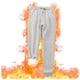thumbnail image 2 of Gibobby Pantalones térmicos de mujer para el frío Las mujeres mantienen los pantalones cálidos sólidos con bolsillos más los pantalones casuales de invierno(Gris,CH), 2 of 4