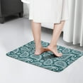 thumbnail image 4 of Teal Paisley Pattern Flannel Non Slip Door Rugs,Washable Door Mats Indoor,Decorative Door Mats,Dirt-Resistant and Absorbent Doormat for Entrance,Bedroom,Kitchen,Bathroom,23.5x16in(60x40cm), 4 of 5