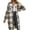 Khaki, variant on Zpanxa Womens Shacket Long Plaid Plus Size Collared Button Down Casual Flannel Coat with Pockets Khaki M