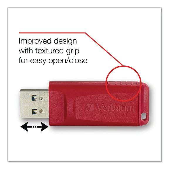 "Store 'n' Go Usb Flash Drive, 64 Gb, Red | Bundle of 5 Each"