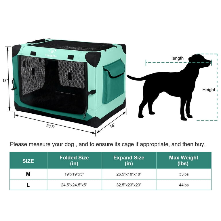 Portable Travel Folding Dog Crate Cat Pet Cage 4 Doors Soft Kennel Carrier House