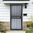 thumbnail image 6 of Grisham Deluxe Steel Security Door,36'' x 80'' Metal Tempered Glass Door Screen Replacement Enter Doors,Storm Door(421 Black), 6 of 7